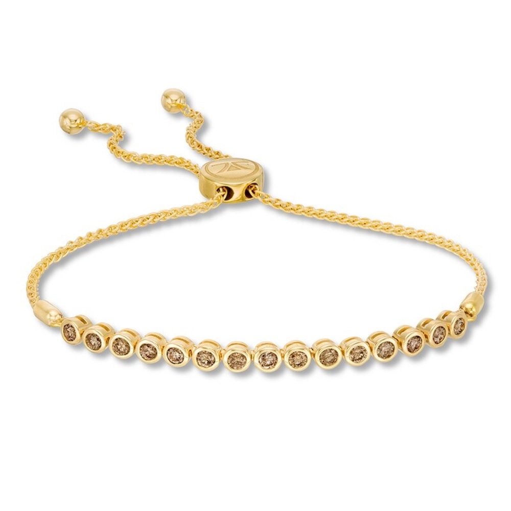 LeVian 7/8 ct honey gold diamond bolo bracelet